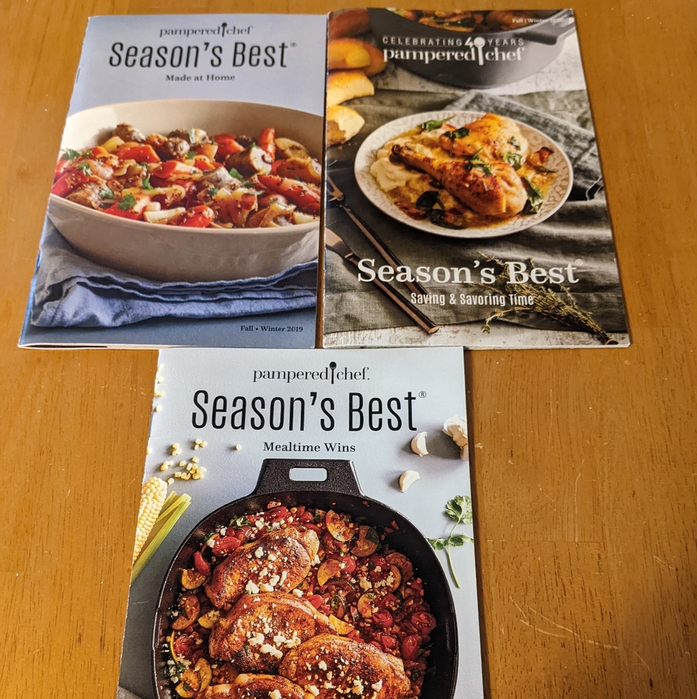 Pampered chef Season Best recipe lot of 3